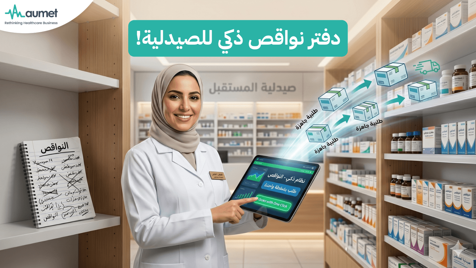 دفتر نواقص ذكي للصيدلية: كيف تنهي فوضى الطلبيات بضغطة زر؟